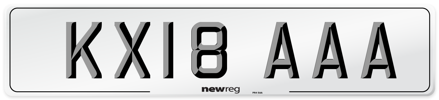 KX18 AAA Number Plate from New Reg